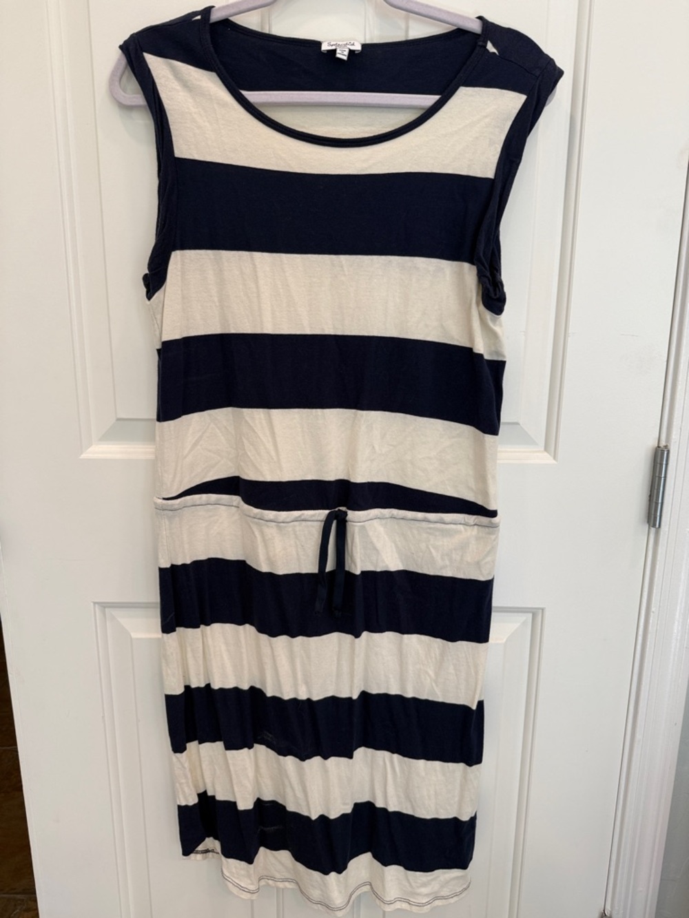 Splendid Navy and Cream Striped Midi Dress